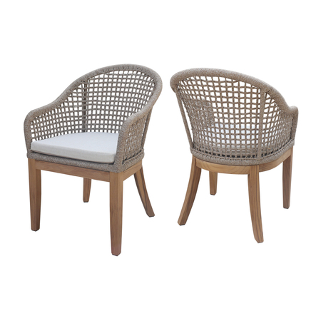 International Concepts Outdoor Patio Dining Chair with Cushions, 2PK ODC-300P
